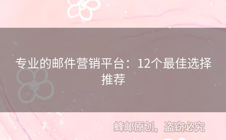 专业的邮件营销平台：12个最佳选择推荐