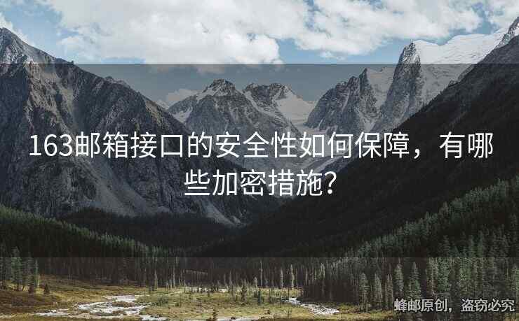 163邮箱接口的安全性如何保障，有哪些加密措施？