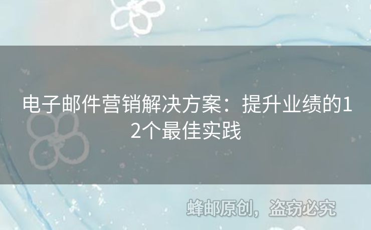 电子邮件营销解决方案：提升业绩的12个最佳实践