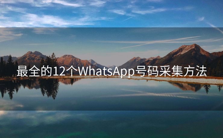 最全的12个WhatsApp号码采集方法