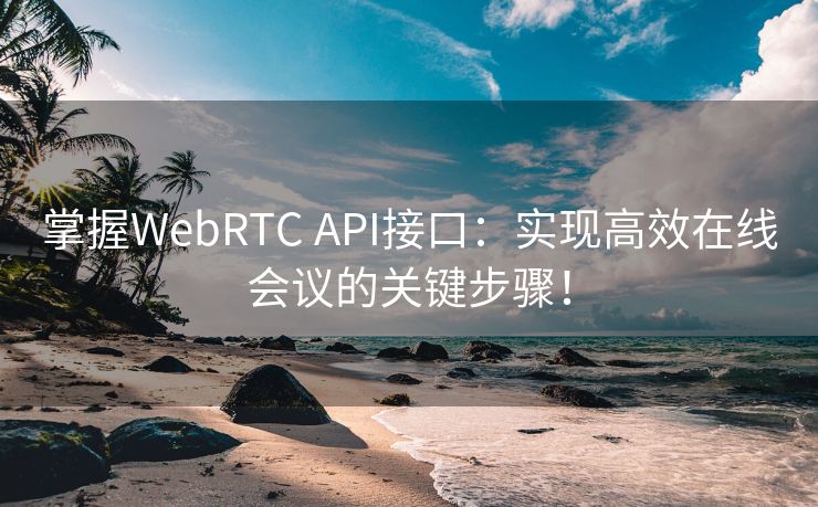 掌握WebRTC API接口：实现高效在线会议的关键步骤！