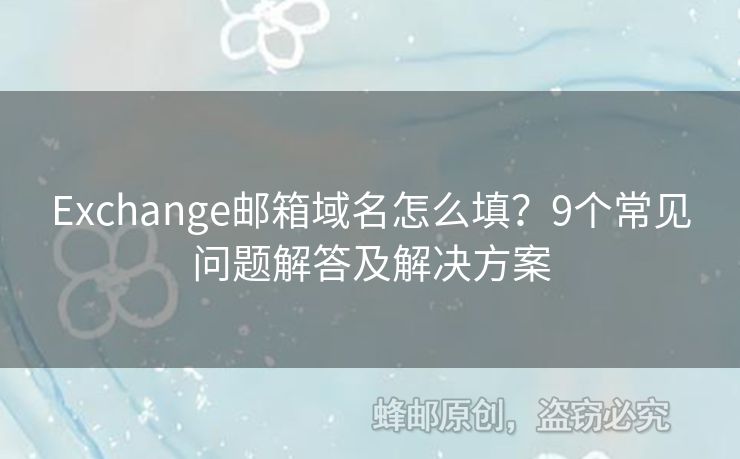 Exchange邮箱域名怎么填？9个常见问题解答及解决方案